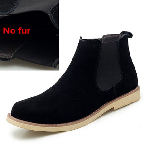 Fashion outdoor Chelsea Boots Men Suede Leather Luxury Men Ankle Boots Original men Shorts Casual Shoes British Style Winter