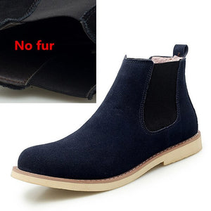 Fashion outdoor Chelsea Boots Men Suede Leather Luxury Men Ankle Boots Original men Shorts Casual Shoes British Style Winter