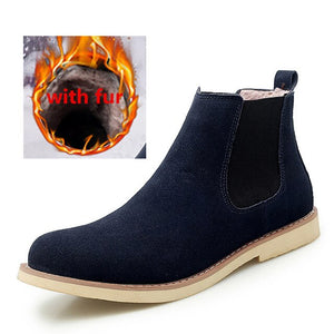 Fashion outdoor Chelsea Boots Men Suede Leather Luxury Men Ankle Boots Original men Shorts Casual Shoes British Style Winter
