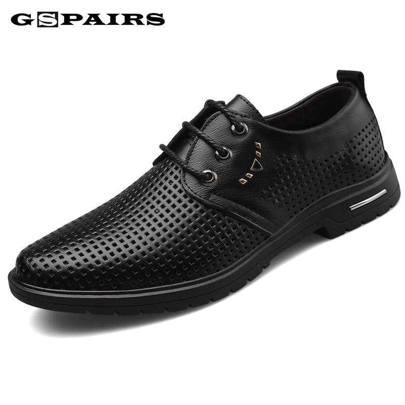 Spring Summer Elegant Mens Italian Leather Formal Shoes Breathable Luxury Brand Male Dress Footwear Brogue Oxford Shoes for Men