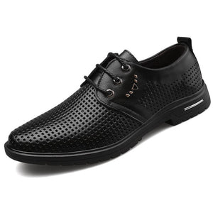 Spring Summer Elegant Mens Italian Leather Formal Shoes Breathable Luxury Brand Male Dress Footwear Brogue Oxford Shoes for Men