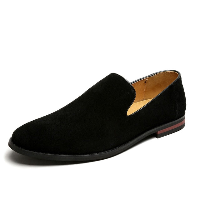 Suede Leather Men Loafers Dress Shoes Slip On Male Shoes Casual Shoes Man Party Wedding Footwear