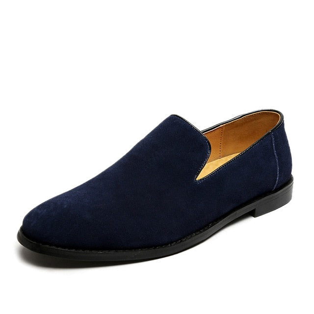Suede Leather Men Loafers Dress Shoes Slip On Male Shoes Casual Shoes Man Party Wedding Footwear
