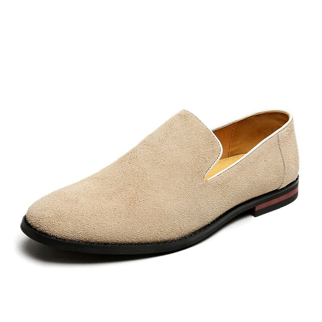 Suede Leather Men Loafers Dress Shoes Slip On Male Shoes Casual Shoes Man Party Wedding Footwear