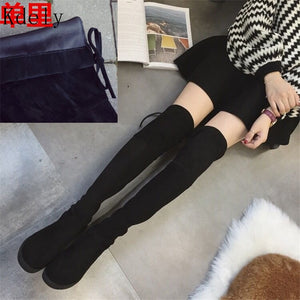 Winter Over The Knee Boots Women Stretch Fabric Thigh High Sexy Woman Shoes Long Bota Feminina zapatos de mujer Size 35-41