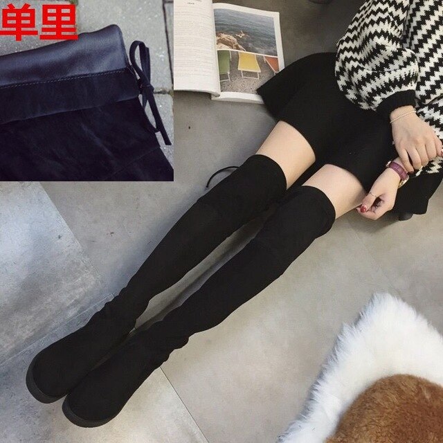 Winter Over The Knee Boots Women Stretch Fabric Thigh High Sexy Woman Shoes Long Bota Feminina zapatos de mujer Size 35-41