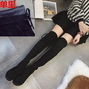 Winter Over The Knee Boots Women Stretch Fabric Thigh High Sexy Woman Shoes Long Bota Feminina zapatos de mujer Size 35-41