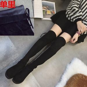 Winter Over The Knee Boots Women Stretch Fabric Thigh High Sexy Woman Shoes Long Bota Feminina zapatos de mujer Size 35-41