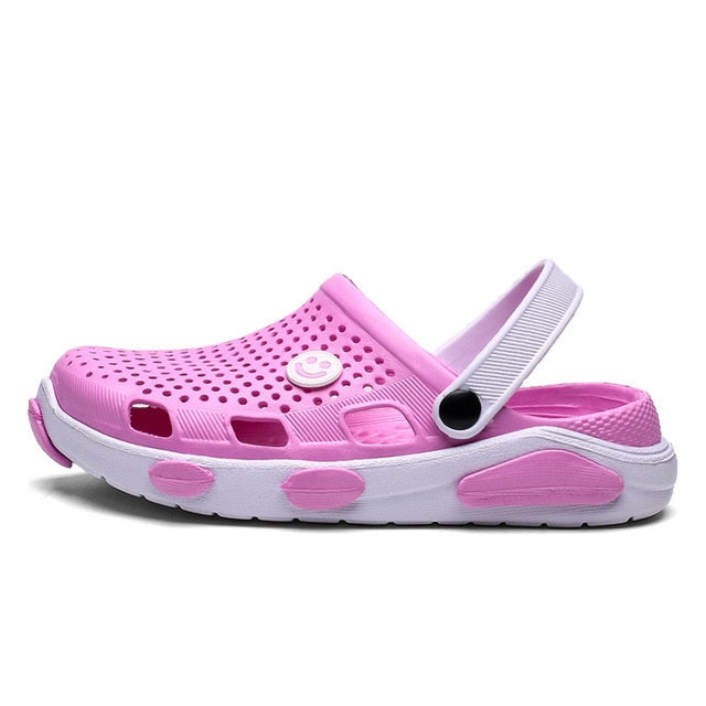 women Clogs Jelly Sandals Home Non-slip Summer Hole Shoes Female Flat slippers Plastic Female Girls Waterproof EVA Garden Shoes