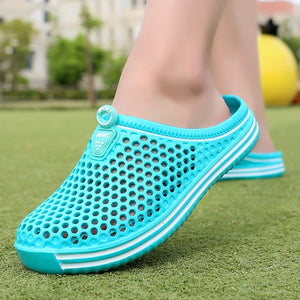 women Clogs Jelly Sandals Home Non-slip Summer Hole Shoes Female Flat slippers Plastic Female Girls Waterproof EVA Garden Shoes