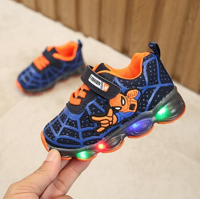 Boys Sneaker Girls Spiderman Kids Led Shoes With Lights Sneaker 2020 Spring Autumn Shoes Children Toddler Baby Girl Shoes