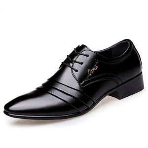 fashion Mens leather shoes wedding Business dress Nightclubs oxfords Breathable Working lace up shoes 345rt