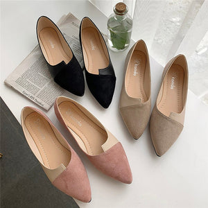 New Woman Flats Shoes Summer Fashion Women Splice Color Flats Fashion Pointed Toe Ballerina Ballet Flat Slip On Casual Shoes