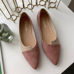 New Woman Flats Shoes Summer Fashion Women Splice Color Flats Fashion Pointed Toe Ballerina Ballet Flat Slip On Casual Shoes
