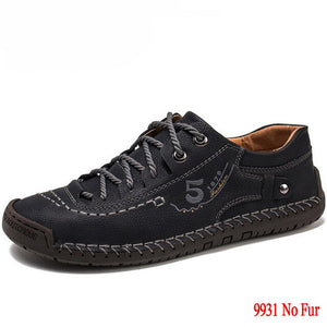 Luxury Leather Men's Casual Shoes Outdoor Men Sneakers Trainers Lace-up Flats Driving Comfort Loafers Handmade Sewing Footwear