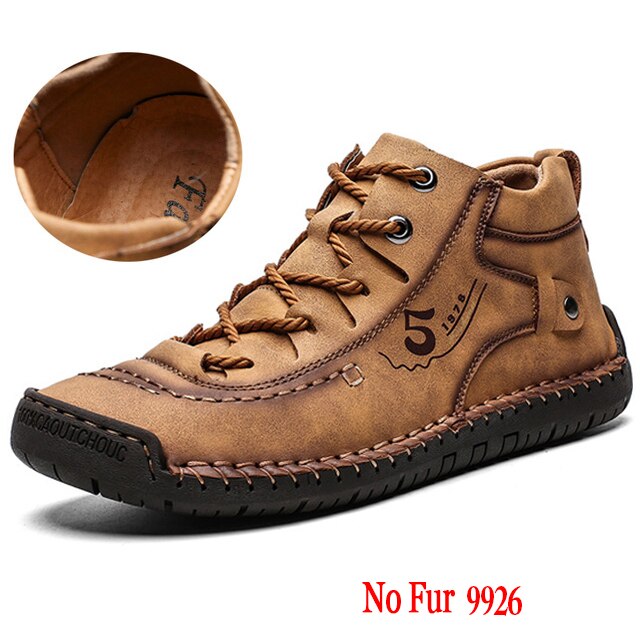 Luxury Leather Men's Casual Shoes Outdoor Men Sneakers Trainers Lace-up Flats Driving Comfort Loafers Handmade Sewing Footwear