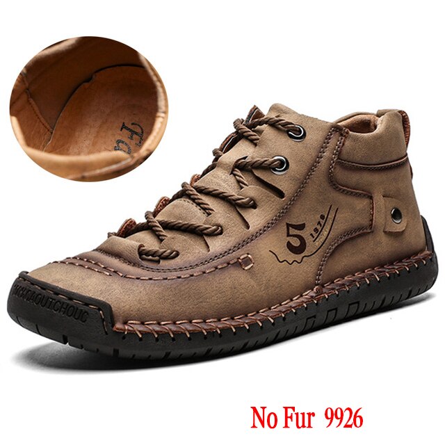 Luxury Leather Men's Casual Shoes Outdoor Men Sneakers Trainers Lace-up Flats Driving Comfort Loafers Handmade Sewing Footwear