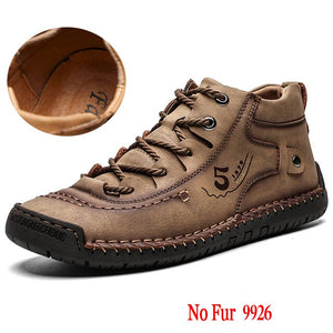 Luxury Leather Men's Casual Shoes Outdoor Men Sneakers Trainers Lace-up Flats Driving Comfort Loafers Handmade Sewing Footwear