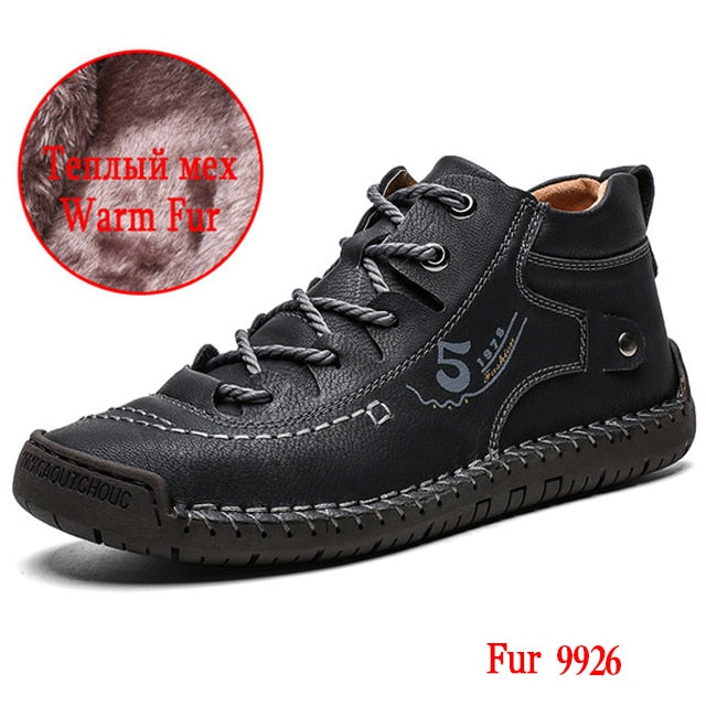 Luxury Leather Men's Casual Shoes Outdoor Men Sneakers Trainers Lace-up Flats Driving Comfort Loafers Handmade Sewing Footwear
