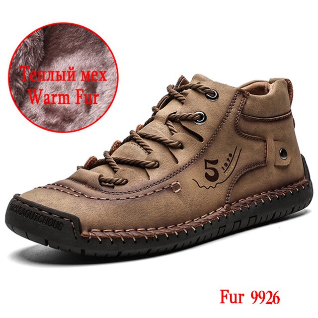 Luxury Leather Men's Casual Shoes Outdoor Men Sneakers Trainers Lace-up Flats Driving Comfort Loafers Handmade Sewing Footwear
