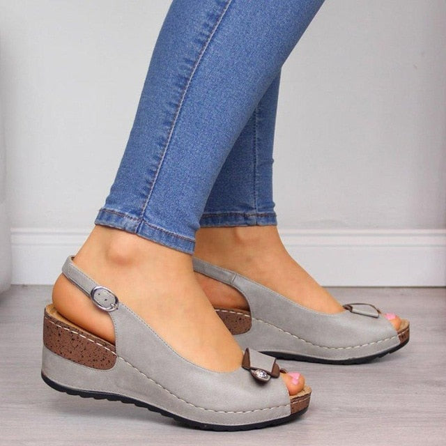 Pearl Platform Wedges Sandals For Women Weave Female Causal High Heels Open Toe Comfort Fish Mouth shoes zapatos de mujer