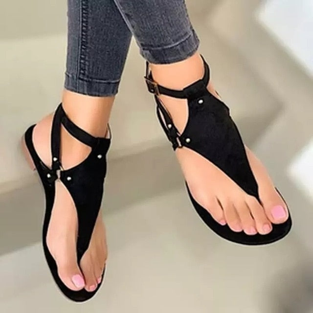 Women Sandals 2020 Summer Outdoor Beach Flip-flop Sandals Solid Fashion Gladiator Sandals Women Flats Casual Ladies Shoes