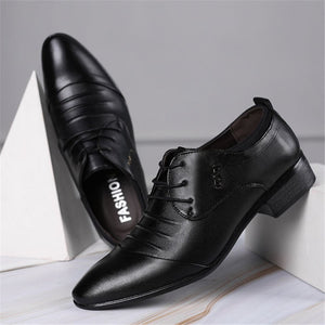 Men Leather Shoes Oxford PU Leather Men's Dress Shoes Business Flat Shoes Breathable Men's Banquet Wedding Shoes Office Loafers