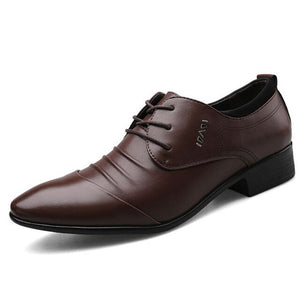 Men Leather Shoes Oxford PU Leather Men's Dress Shoes Business Flat Shoes Breathable Men's Banquet Wedding Shoes Office Loafers