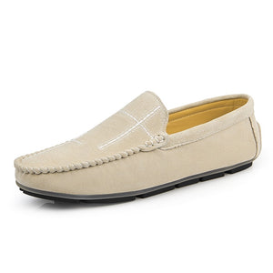 Spring Summer NEW Men's Loafers Comfortable Flat Casual Shoes Men Breathable Slip-On Soft Leather Driving Shoes Moccasins