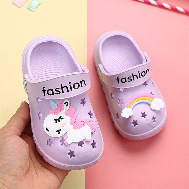 2020 Kids Slippers Cartoon Summer Beach Croc Shoes For Children Shark Outdoor Boys Garden Clogs Unicorn Non Slip Girls Sandals