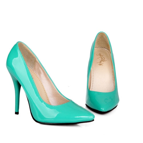 Fashion High Heels Pumps Woman Shoes Green Nude Red Blue Women's Heeled Shoes Party Office Wedding Shoes Ladies Large Size 44 47