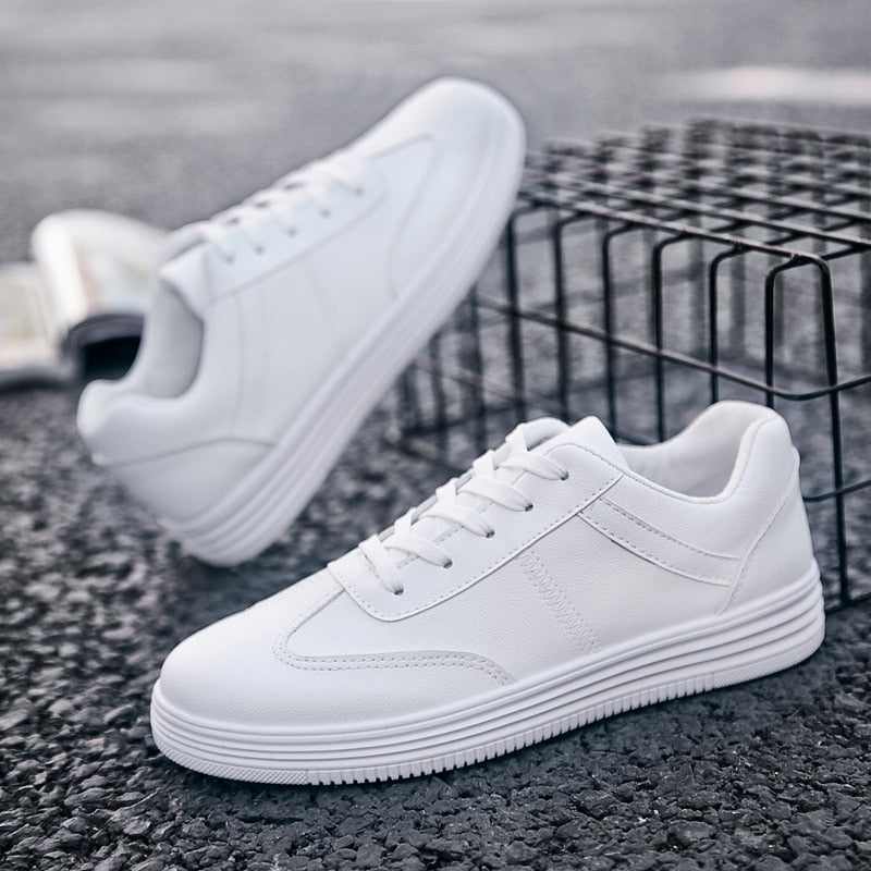 Ashion Brand Casual Men Leather Shoes White Male Casual Shoes Breathable White Sneakers Leather Mens Moccasin Mens Shoes