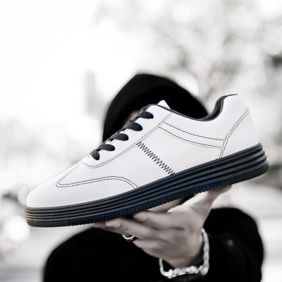 Ashion Brand Casual Men Leather Shoes White Male Casual Shoes Breathable White Sneakers Leather Mens Moccasin Mens Shoes