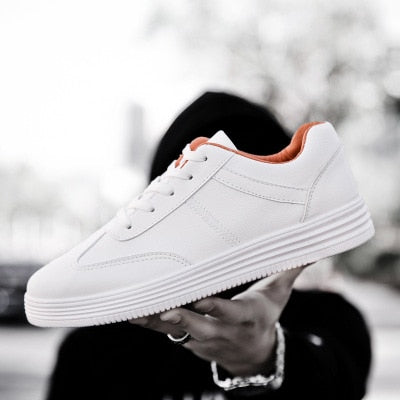 Ashion Brand Casual Men Leather Shoes White Male Casual Shoes Breathable White Sneakers Leather Mens Moccasin Mens Shoes