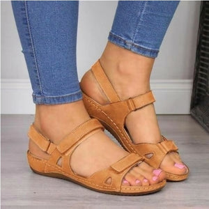 2020 Hot Sale Large Size 46 Open Toe Summer Sandals Woman Shoes Hook&loop Wedge Heels Comfortable Shoes Women Zapatos Mujer