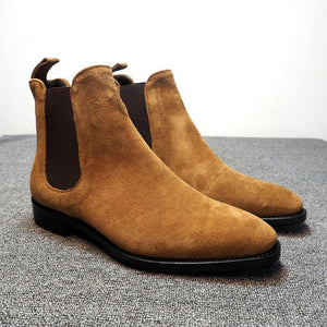Winter Men Shoes Chelsea Boots Fashion Botas Frosted Trend Men's Casual Boots Black Luxury High-top  Shoes For Men Comfortable