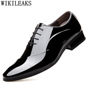 Italian Luxury Brand Patent Leather Oxford Shoes For Men Classic Men Formal Wedding Shoes Office Dress Shoes Designer Business