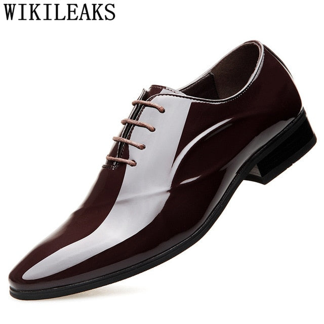 Italian Luxury Brand Patent Leather Oxford Shoes For Men Classic Men Formal Wedding Shoes Office Dress Shoes Designer Business