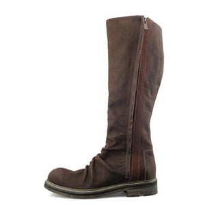 Handmade Customize Men Genuine Leather Knee High Boots Chukka Luxury Trainers Riding Equestria Boots Zip Shoes