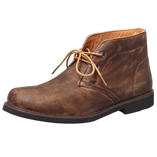 Genuine Leather Autumn Chukka European Booties Designer Shoes Men High Quality Full Grain Handmade Lace Up Brown Ankle Boots