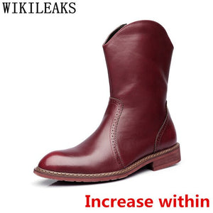 Cowboy Boots Mens Chukka Boots Men Brogues Knight Elevator Shoes For Men Boots Genuine Leather Designer Shoes Chaussure Homme