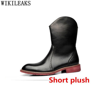 Cowboy Boots Mens Chukka Boots Men Brogues Knight Elevator Shoes For Men Boots Genuine Leather Designer Shoes Chaussure Homme