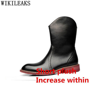 Cowboy Boots Mens Chukka Boots Men Brogues Knight Elevator Shoes For Men Boots Genuine Leather Designer Shoes Chaussure Homme