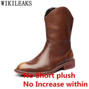 Cowboy Boots Mens Chukka Boots Men Brogues Knight Elevator Shoes For Men Boots Genuine Leather Designer Shoes Chaussure Homme
