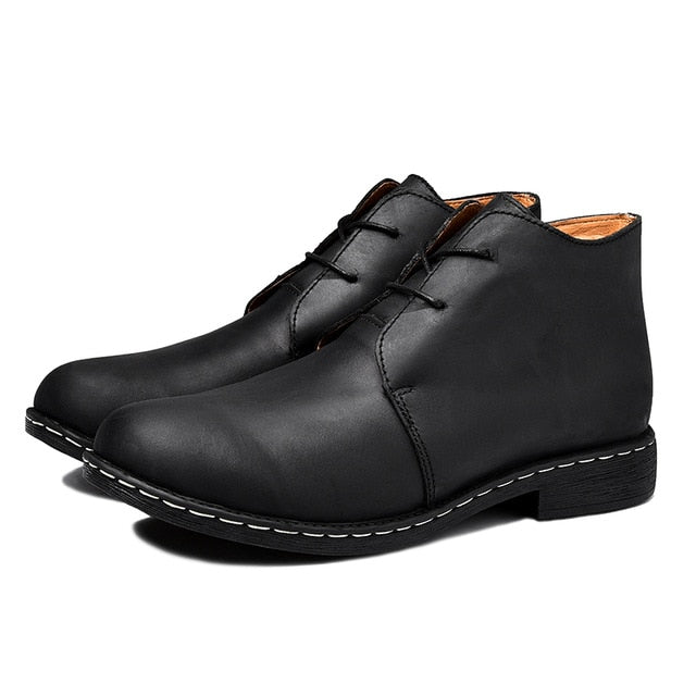 Big size 38-47 Ankle Boots for Men Business Chukka Mens Boots High Top Casual Shoes Outdoor Leather Mens Winter Shoes Male w5