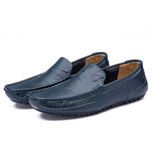 Loafers Men Shoes Genuine Leather Fashion Casual Breathable Moccasins Shoes Comfortable Flat Slip on Male Shoes Big Size38-48