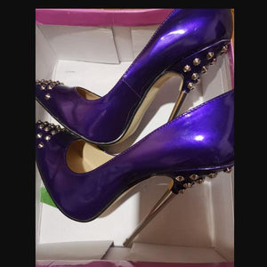 35~46 Women 16cm High Heels Patent Leather Pumps Woman Stiletto Pointed Toe Female Sexy Spikes Lace Up Party Shoes Office Lady