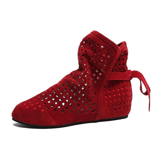 Rome Women Ankle Boots Woman Height Increasing Gladiator Ladies Hollow Out Famale Lace Up Women's Footwear Casual Solid Shoes