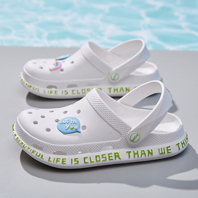 LLUUMIU clogs for women Sandals crocse red Lady Girl 2020  Summer Women Casual Jelly Shoes Sandals Hollow Out Mesh Flats Beach