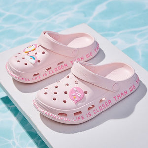 LLUUMIU clogs for women Sandals crocse red Lady Girl 2020  Summer Women Casual Jelly Shoes Sandals Hollow Out Mesh Flats Beach